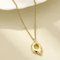 Poliertes 18K vergoldetes, klobiges Buchstabe Q Anhänger-Halskette mit minimalistischer Kette - Buchstabe Q / Gold