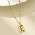 Minimalistische 18K vergoldete Halskette mit klobigem Buchstaben R Anhänger an feiner Kette - Buchstabe R / Gold