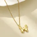Minimalistische 18K vergoldete Halskette mit einem klobigen 3D-Buchstabe-W-Anhänger - Buchstabe W / Gold