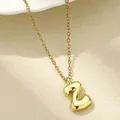 Pummeliger Ballon-Buchstabe Z Anhänger Halskette mit glänzender 18K Goldbeschichtung - Buchstabe Z / Gold