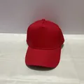 Berretto da baseball rosso a 5 pannelli con visiera curva e fibbia in rame regolabile - Adulto, Regolabile / Rosso