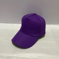 Classic purple 5-panel baseball cap in solid cotton twill with metal back buckle - Adult, Adjustable / Purple