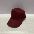 Minimalist five-panel cotton baseball cap in deep burgundy with adjustable copper buckle - Adult, Adjustable / Burgundy