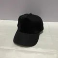 Classic 5-panel minimalist black baseball cap with a firm structure and metal copper buckle - Adult, Adjustable / Black