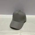 Minimalist five-panel baseball cap in solid grey with adjustable copper buckle closure - Adult, Adjustable / Gray