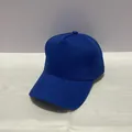 Royal blue five-panel twill cotton baseball cap with a pre-curved brim and copper buckle - Adult, Adjustable / Sapphire Blue