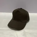 Minimalist deep brown five-panel cotton baseball cap with adjustable copper buckle - Adult, Adjustable / Coffee