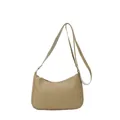 Minimalist light khaki hobo bag in matte PU leather with smooth shoulder strap design - Khaki