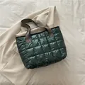 Deep green quilted space cotton handbag with bohemian ethnic print strap detail - Green