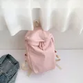 Mochila de nylon rosa plegable de gran capacidad con bordado y correas color crema - Rosa