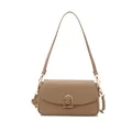 Sac bandoulière minimaliste en cuir PU kaki avec boucle dorée et doubles sangles - Kaki