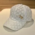Berretto da baseball in pizzo bianco traspirante con fiocco di strass scintillanti - Adulto / Regolabile / Bianco