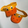 Cute cartoon duck sun visor hat with big eyes embroidery for children summer outdoor wear - Adult Style (Circumference 56-60) / Orange + Yellow (Duck)