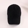 Berretto da baseball in maglia nera da donna con motivo a rombi per l'inverno - Taglia Adulto (Regolabile) / Nero