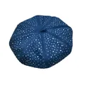Béret mode en denim bleu foncé pour femme avec motifs étoiles en strass brillants - M(56-58cm) / Bleu foncé