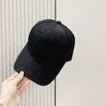Modern black baseball cap with relief jacquard texture and curved brim for women - Adult, Adjustable / Black