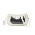 Borsa a tracolla crema con finestra trasparente a U e dettagli a stella argento - Bianco
