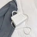 Bolso bandolera minimalista blanco de piel sintética con ventana transparente - Blanco
