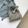 Classic black and white leopard print canvas tote bag with thick shoulder straps - Leopard Beige
