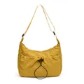 Sac fourre-tout minimaliste en nylon jaune avec cordon de serrage et bandoulière réglable - Jaune