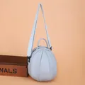 Light blue lychee pattern mini backpack with unique pleated lantern shape design - Blue