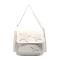 Borsa a tracolla bianca stile giapponese con stelle di peluche e tracolla regolabile - Bianco