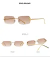 Detalle de patillas de metal dorado y lentes degradados marrones en gafas sin montura - Montura Dorada Lente Marrón