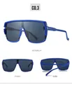 Viste dettagliate multi-angolo di occhiali da sole a maschera blu reale con lenti grigio scuro - Montatura Blu Lenti Grigie