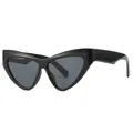 Occhiali da sole cat-eye neri classici con montatura spessa e lenti protettive UV - Montatura nera con lenti grigie nere
