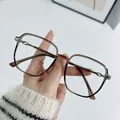 Gafas de luz azul grandes marrones oscuros montura cuadrada TR90 para hombre y mujer - Té de café