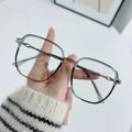 Gafas cuadradas TR90 gris transparente de gran tamaño con lentes de luz azul - Gris Transparente