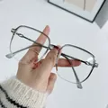 Gafas de filtro de luz azul cuadradas gris transparente con montura TR ultraligera - Gris Superior Blanco Inferior