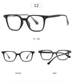 Three-view layout showing front, back, and side angles of black square TR frame glasses - Anti blue light / Matte Black