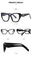 Γυαλισμένος μαύρος γεωμετρικός σκελετός cat-eye από πολλές επαγγελματικές γωνίες - Μαύρο Πλαίσιο