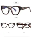 Three-way view of tortoiseshell cat-eye glasses frame with blue light blocking lenses - Tortoise Frame