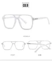 Detailed view of white oversized double-bridge glasses frames from multiple angles - Solid White Frame