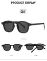 Gafas de sol negras clásicas con remaches y múltiples ángulos de visión del producto - Montura Negra Lentes Gris Negro