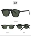 Vistas detalladas de gafas de sol vintage negro mate con lentes verde oscuro y remaches - Montura Negro Mate Lentes Verde Oscuro