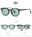 Three-angle view of retro jelly sunglasses showing front, side and 45-degree angle in black - Matte Black Frame Light Green Lens