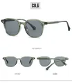 Three-way view of retro jelly green sunglasses with dark lenses and silver details - Transparent Green Frame Light Grey Lens