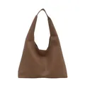 Große dunkelbraune gewebte Shopper-Tasche mit Henkel, stilvolle minimalistische Handtasche - Khaki