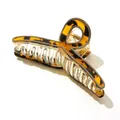 Pinza para el pelo de acetato carey con dientes transparentes y resorte metálico dorado - Empalme de Carey / Amarillo