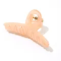 Classica molletta per capelli media in resina rosa pallido traslucido per acconciature - Rosa Pesca (7cm)