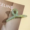 Détails de la pince à cheveux vert menthe nacrée avec ressort métallique robuste - Vert