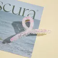 Dettaglio di pinza per capelli in resina con fiori rosa e molla dorata resistente - Trasparente Rosa Floreale(H)