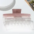 Detail of pink gradient large hair claw clip on a white pedestal for thick hair styling - Pink Purple
