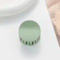 Dettaglio molletta tonda verde Morandi opaca per capelli sottili con trama opaca - Verde