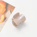 Détail d'une petite pince à cheveux couleur café chatoyante avec finition nacrée - Khaki