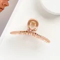 Detail einer großen rosa Haarklammer mit Strasssteinen und Kristallschmetterlingen - Hellbeige