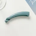 Close-up of duck egg blue banana clip with non-slip teeth for ponytail styling - Sky Blue